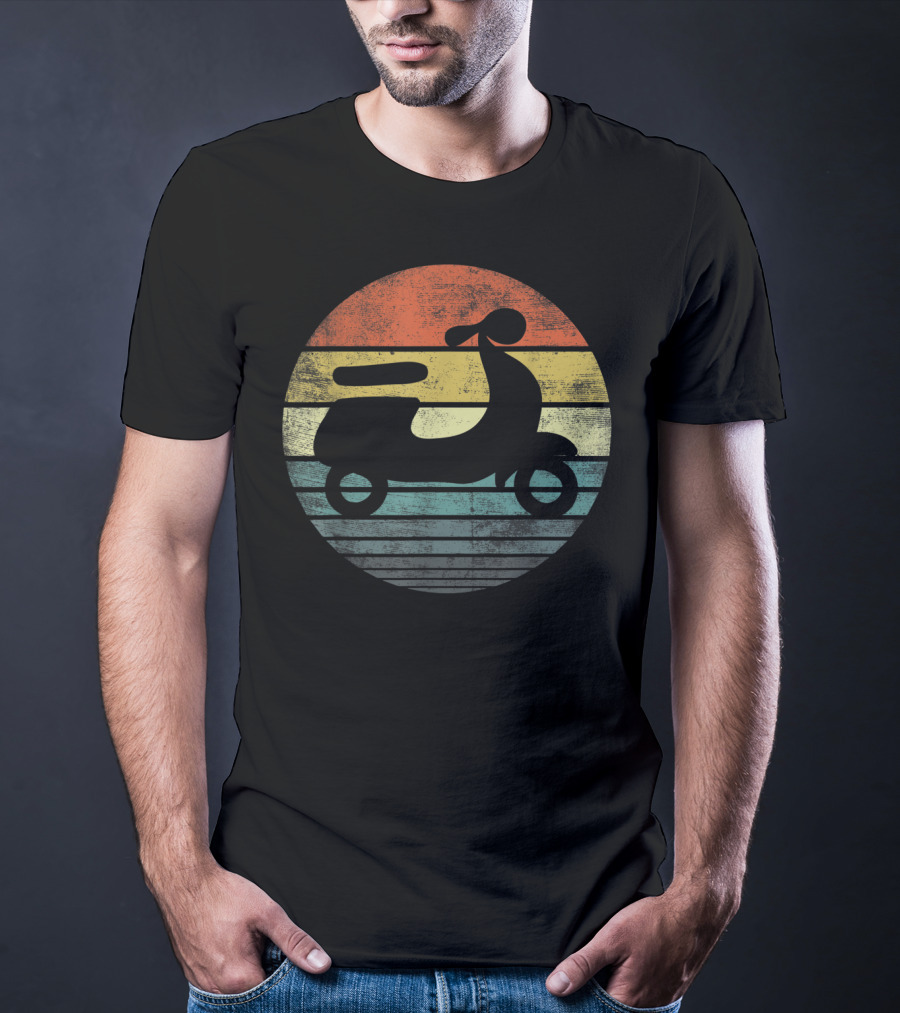 Scooter Driver Retro Sunset Vintage T-Shirt