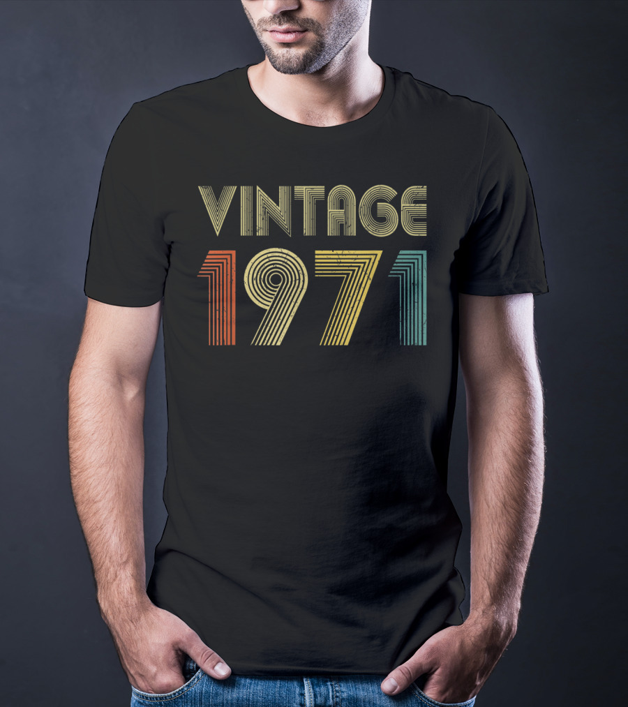 Vintage 1971 Birthday Retro Style 49th T-Shirt
