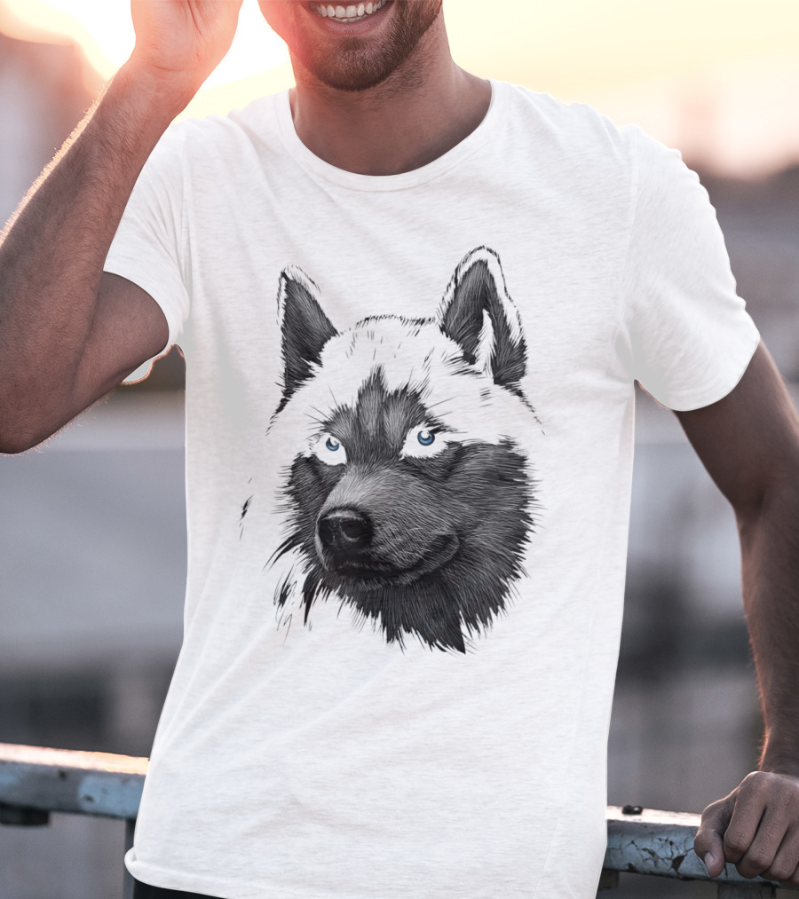 Classic Blue-Eyed Siberian Husky Lover T-Shirt
