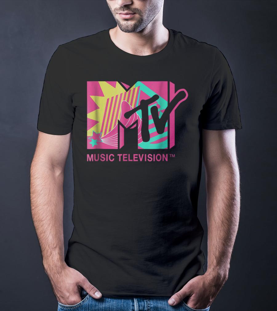 MTV Music Television Retro Pink And Teal T-Shirt
