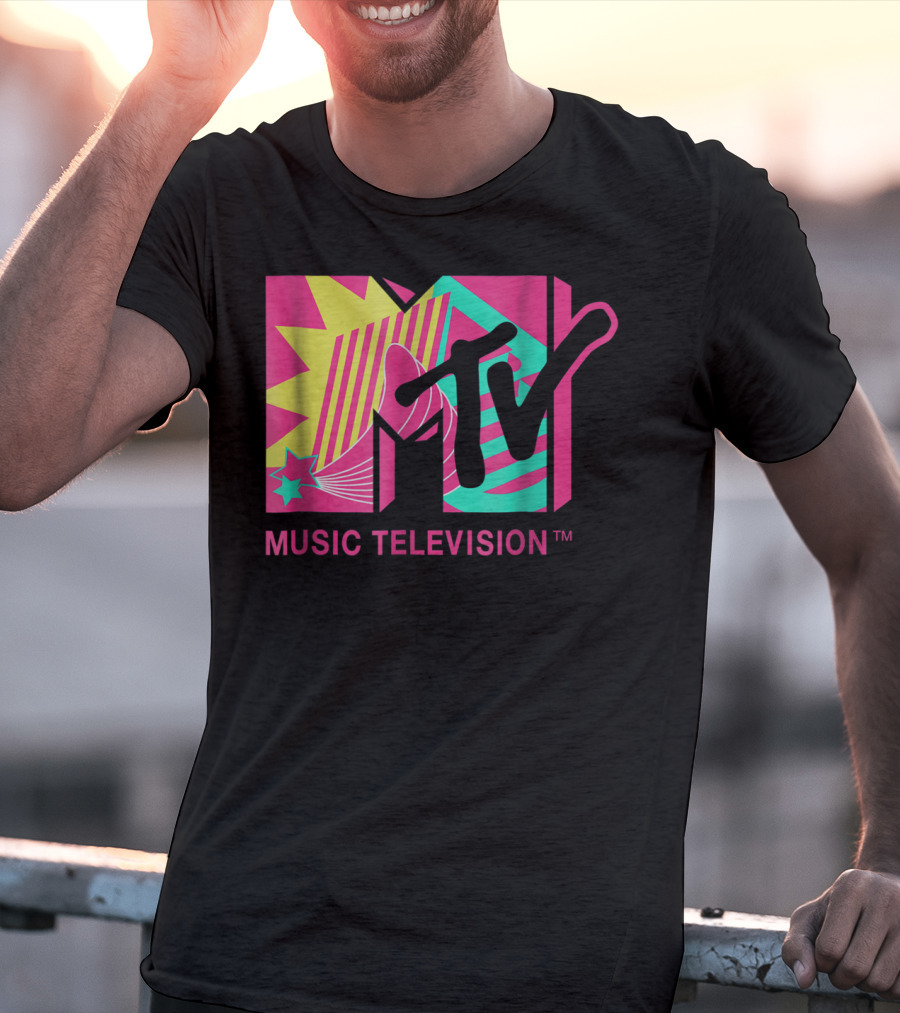 MTV Music Television Retro Pink And Teal T-Shirt