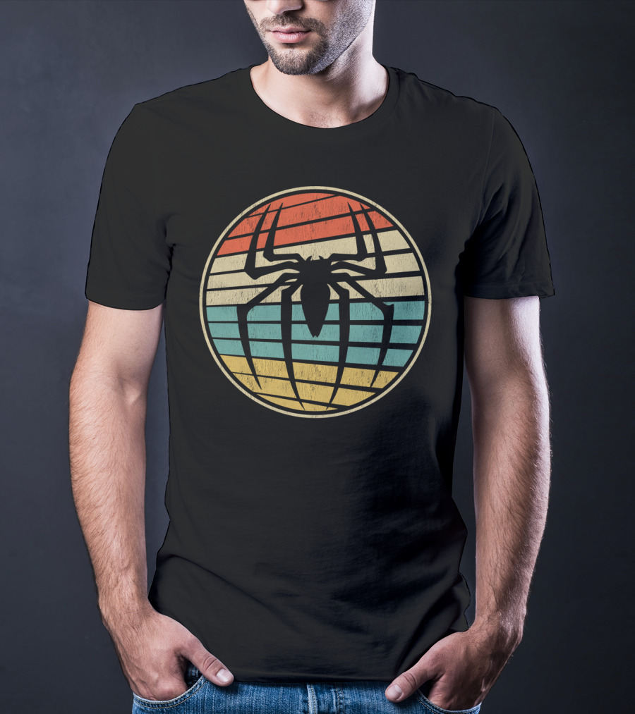 Cute Spider Retro Vintage 70s 80s Circle 8E T-Shirt