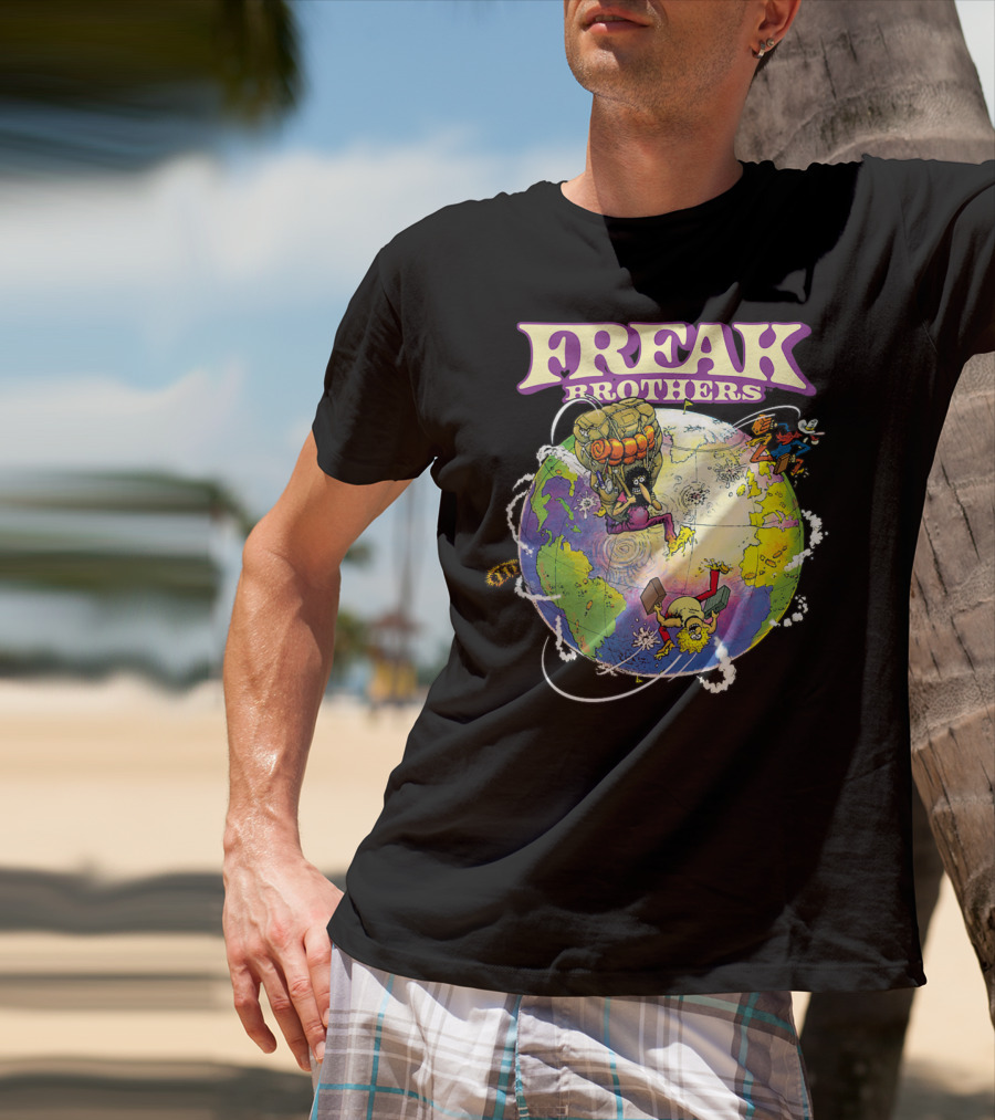 Freak Brothers World Adventures With Cartoon Characters T-Shirt