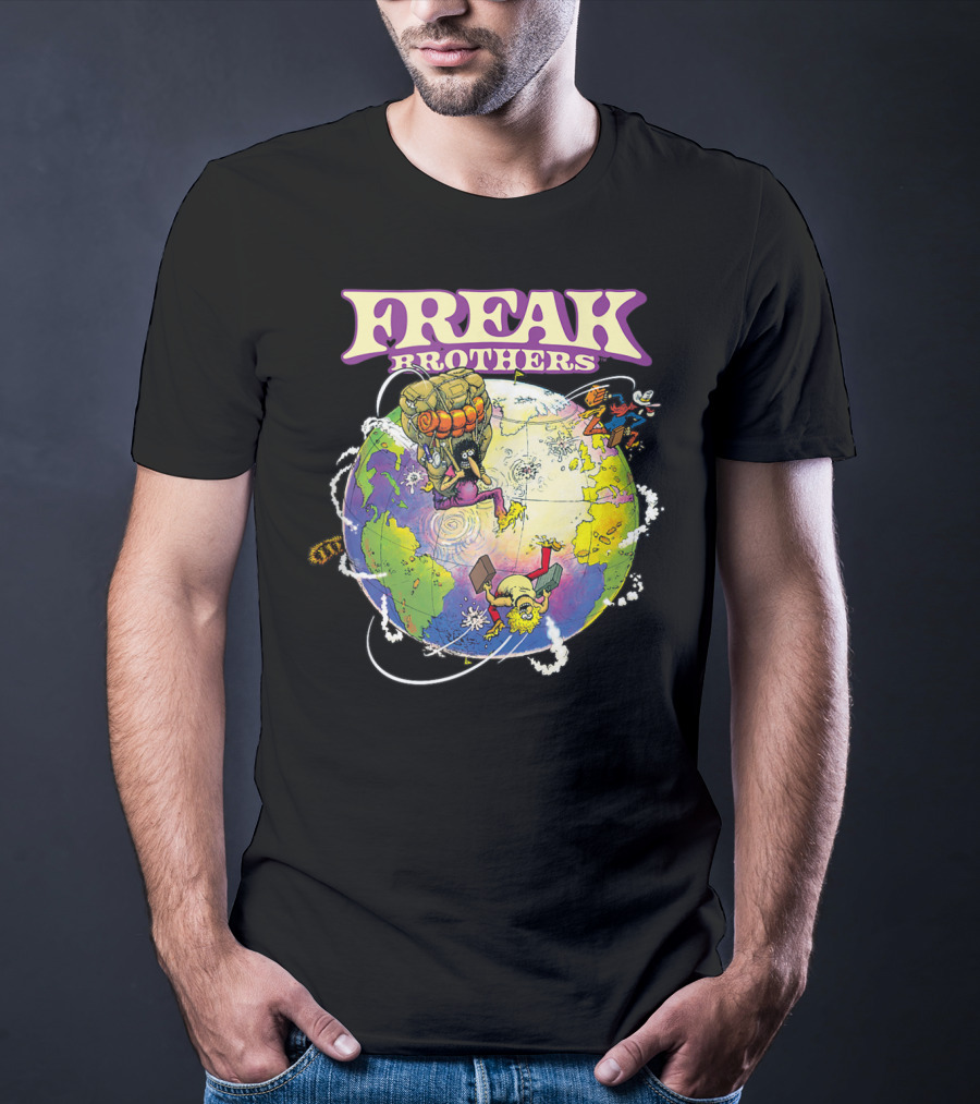 Freak Brothers World Adventures With Cartoon Characters T-Shirt