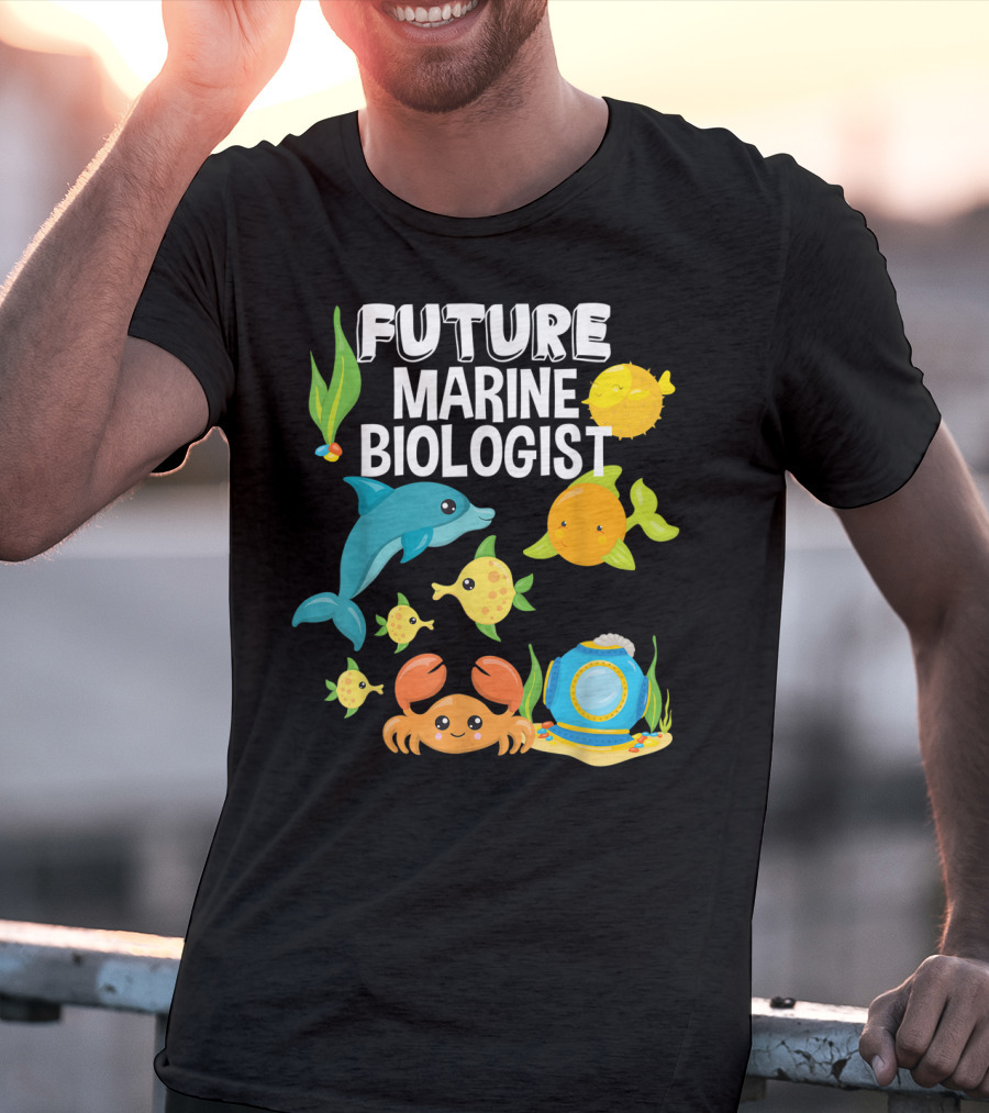 Future Marine Biologist Sea Lover Fish Sharks Ocean Adventure T-Shirt