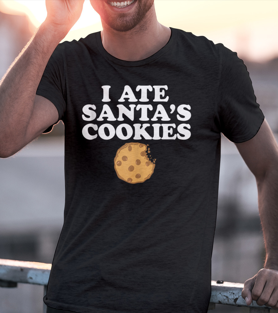 I Ate Santa's Cookies With Bite Mark Cookie Image T-Shirt