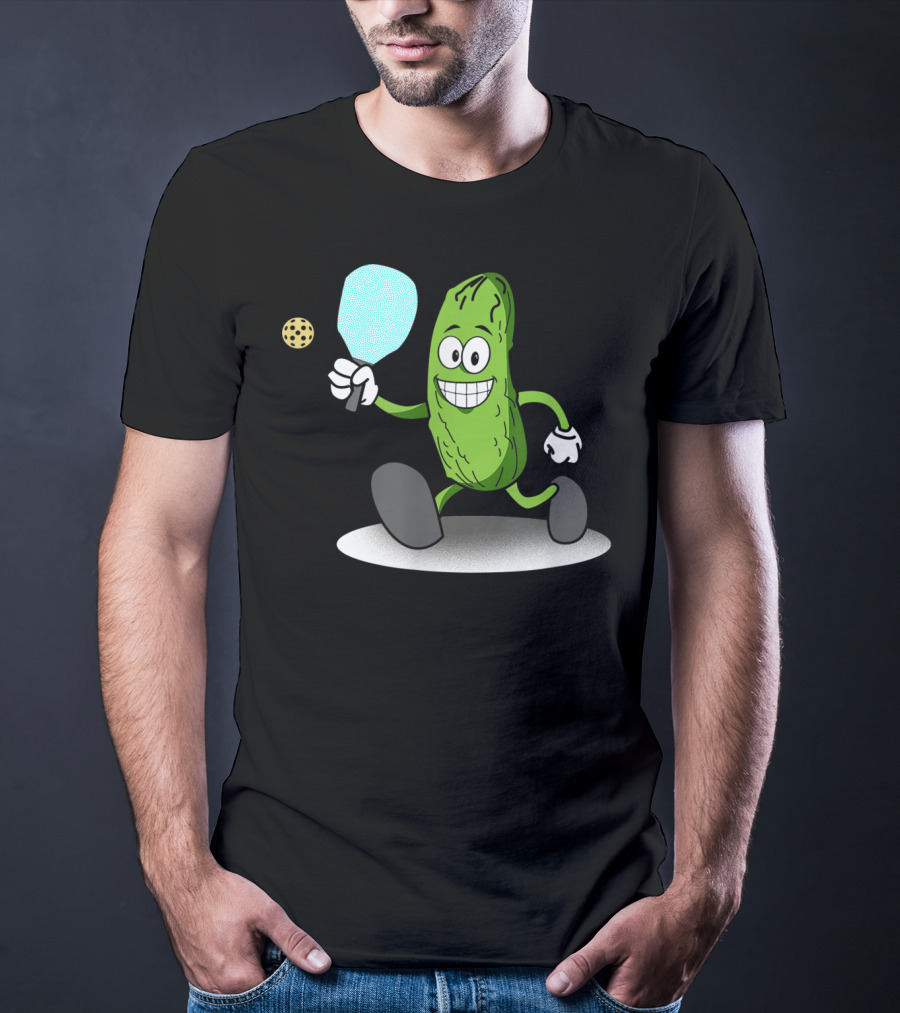Funny Pickleball Pickle Playing Paddle Sports T-Shirt