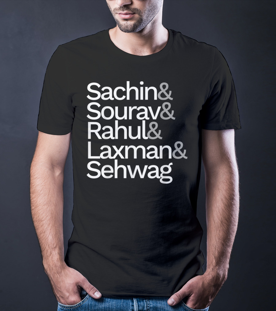 Sachin Sourav Rahul Laxman Sehwag Indian Cricket Team Fan Jersey T-Shirt