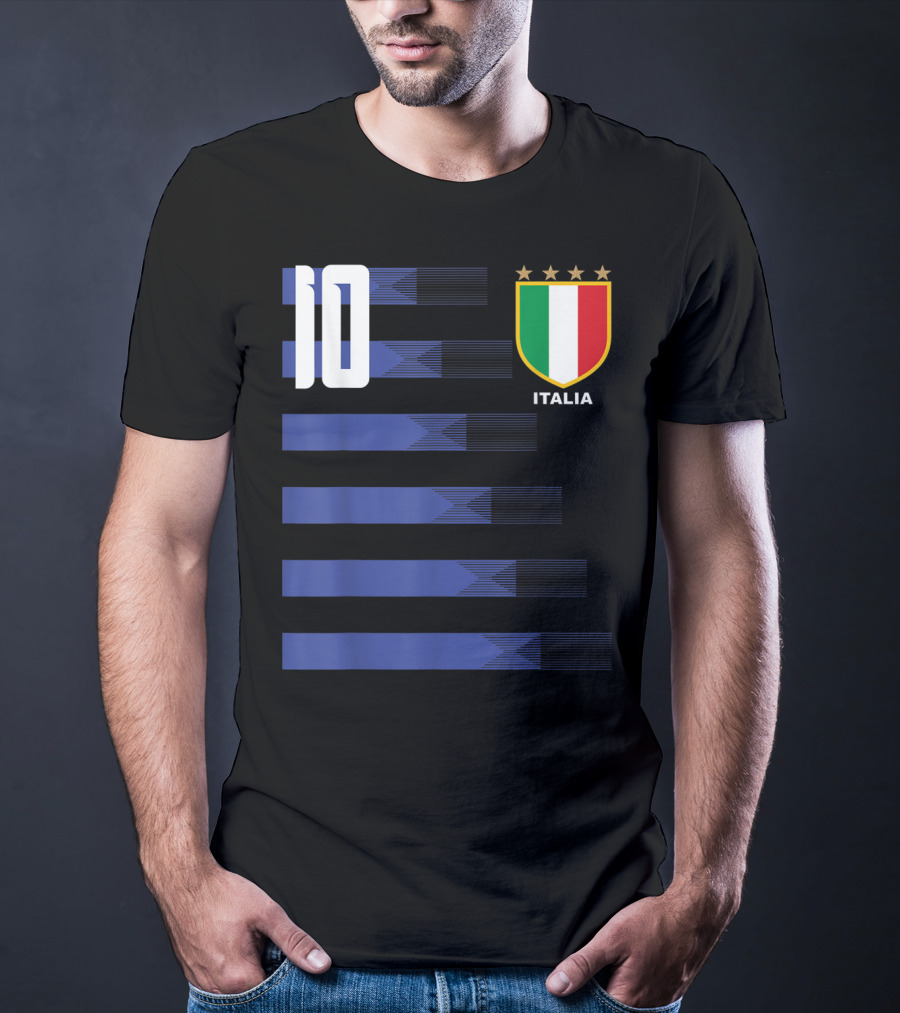 Italia Calcio Soccer Shirt Italian Flag Icon Number 10 T-Shirt