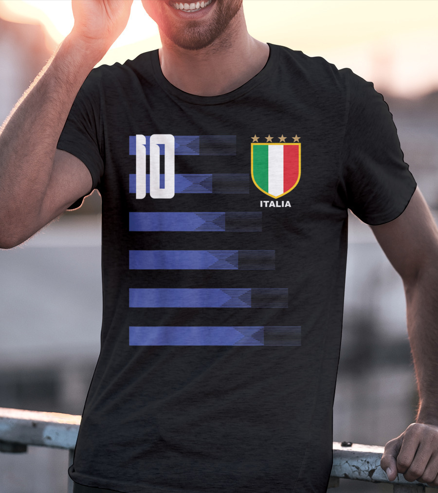 Italia Calcio Soccer Shirt Italian Flag Icon Number 10 T-Shirt