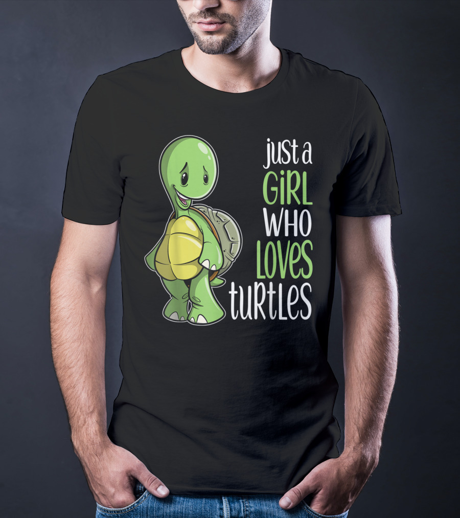 Just A Girl Who Loves Turtles Cute Cartoon T-Shirt