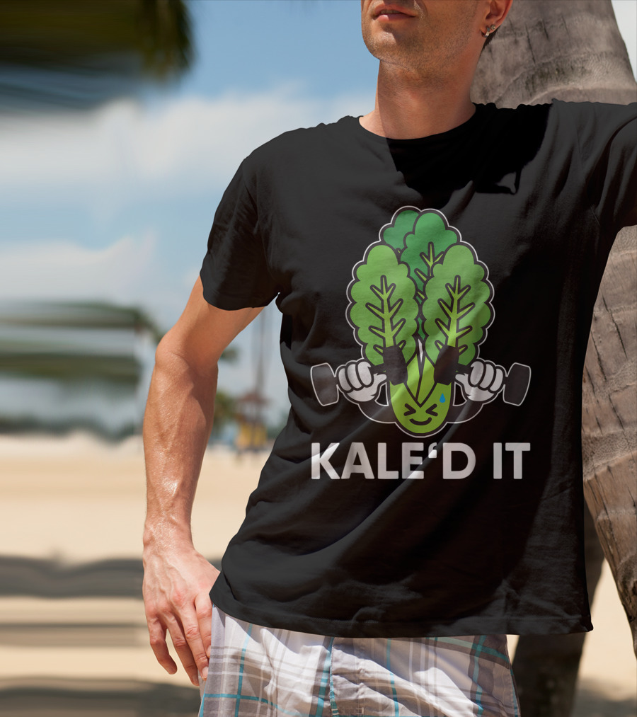Kale'd It Gym Vegan Power Nailed It Exercise Dumbbell Workout T-Shirt