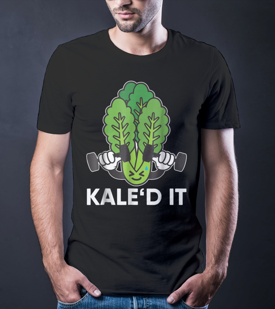Kale'd It Gym Vegan Power Nailed It Exercise Dumbbell Workout T-Shirt