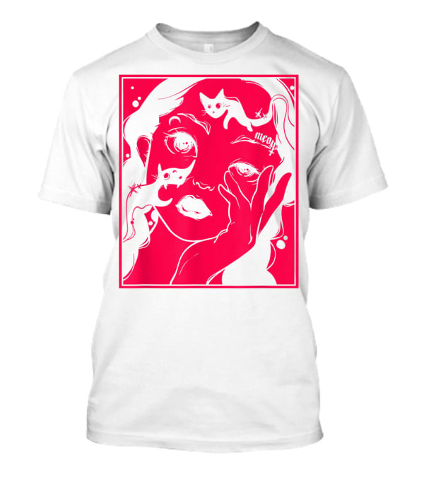 Kawaii Soft Grunge Egirl Aesthetic Harajuku Meow Black Cat Motif T-Shirt