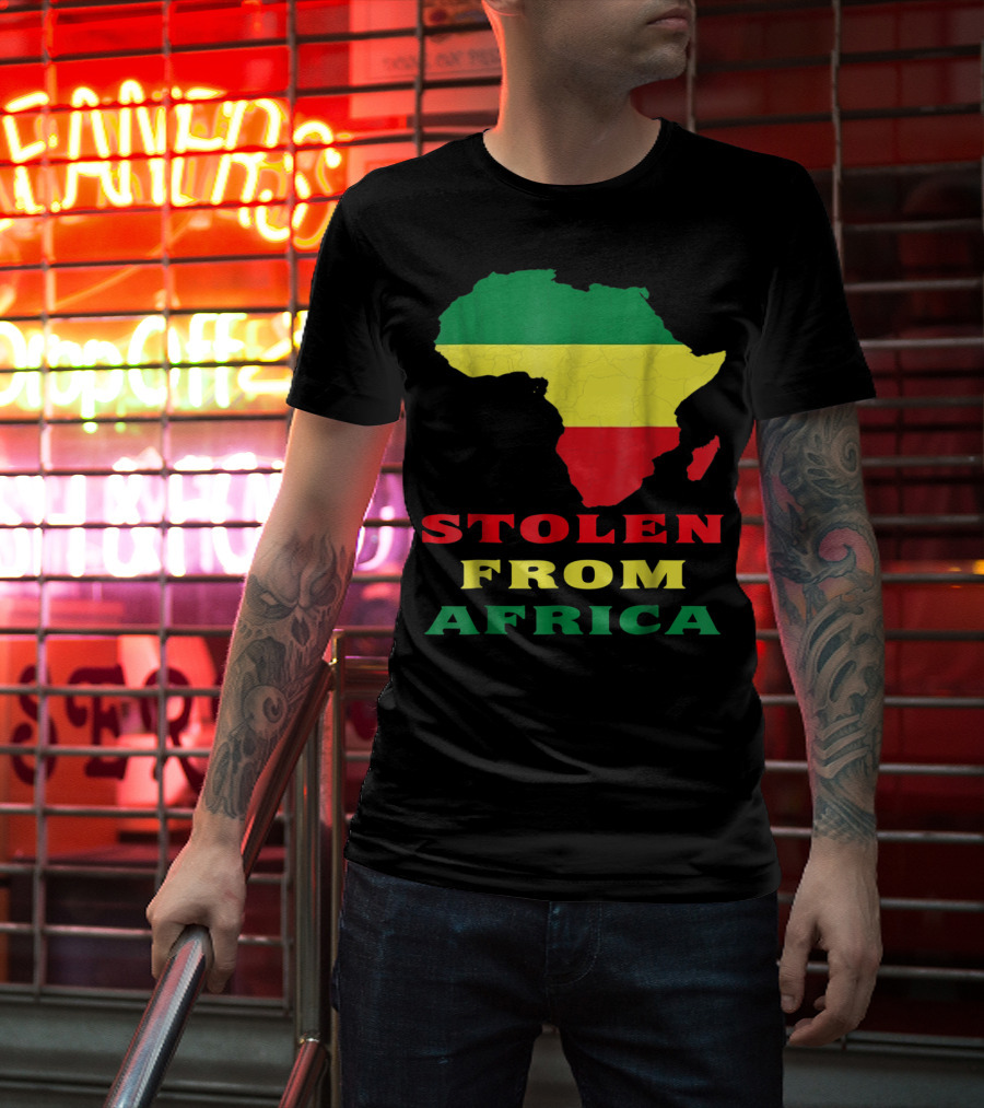 Stolen From Africa Flag Colors Map T-Shirt