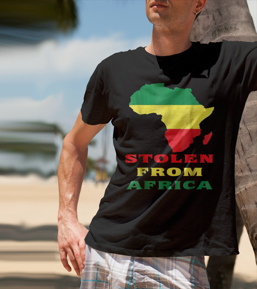 Stolen From Africa Flag Colors Map T-Shirt