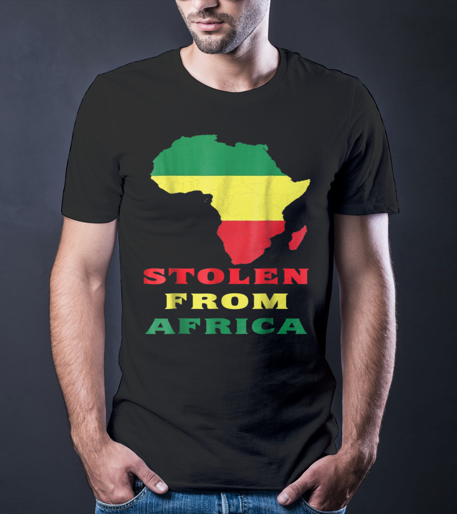 Stolen From Africa Flag Colors Map T-Shirt