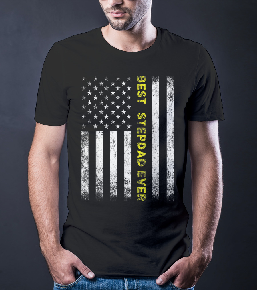 Best Stepdad Ever American Flag T-Shirt