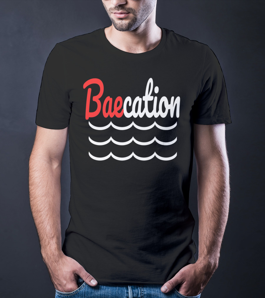 Baecation Waves Design Vacation T-Shirt