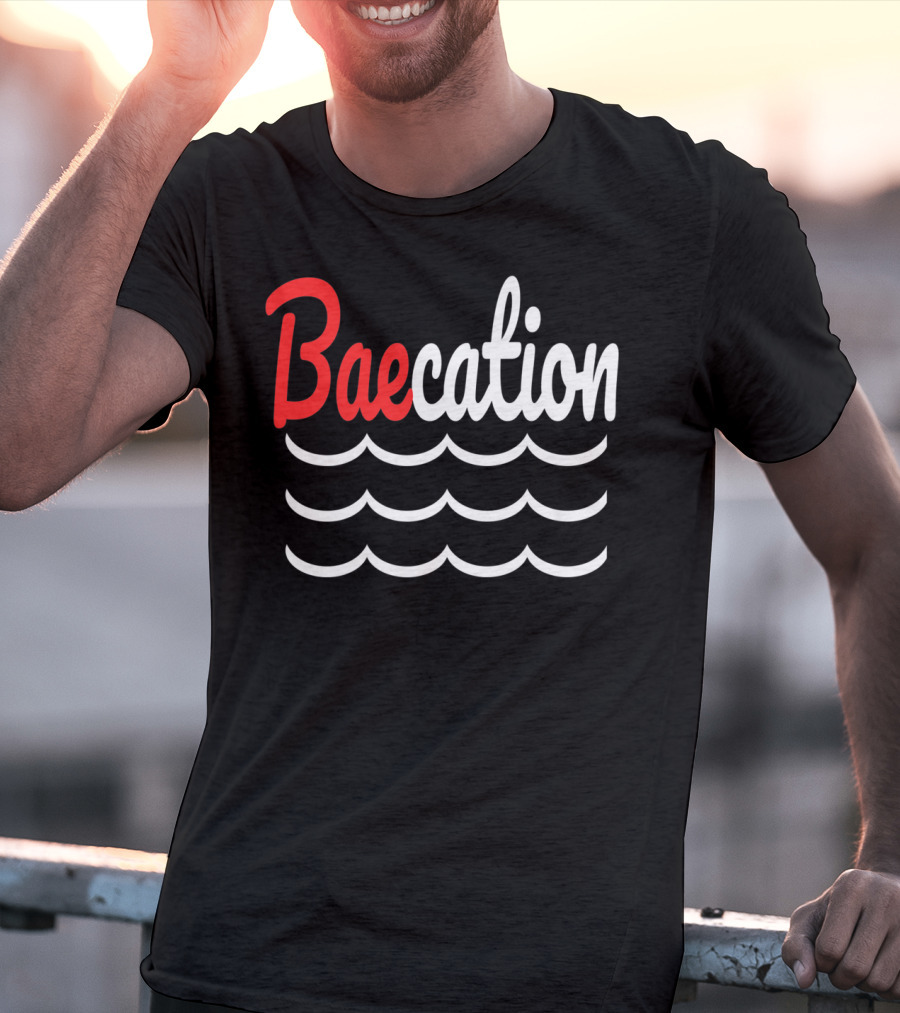 Baecation Waves Design Vacation T-Shirt