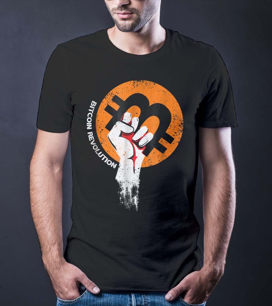 Bitcoin Cryptocurrency BTC Revolution Fist T-Shirt