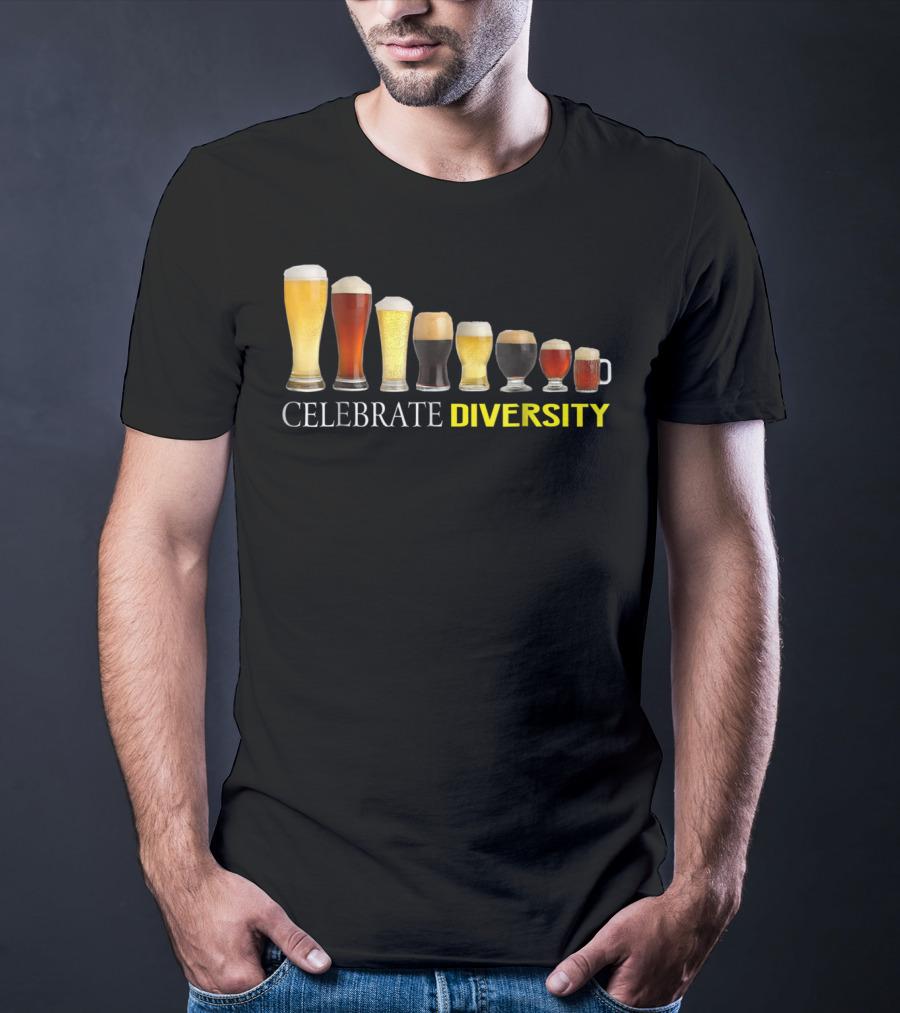 Celebrate Diversity Craft Beer Glasses Collection T-Shirt