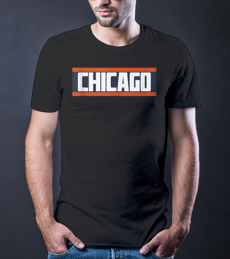 Chicago Bold Orange Blue White Block T-Shirt