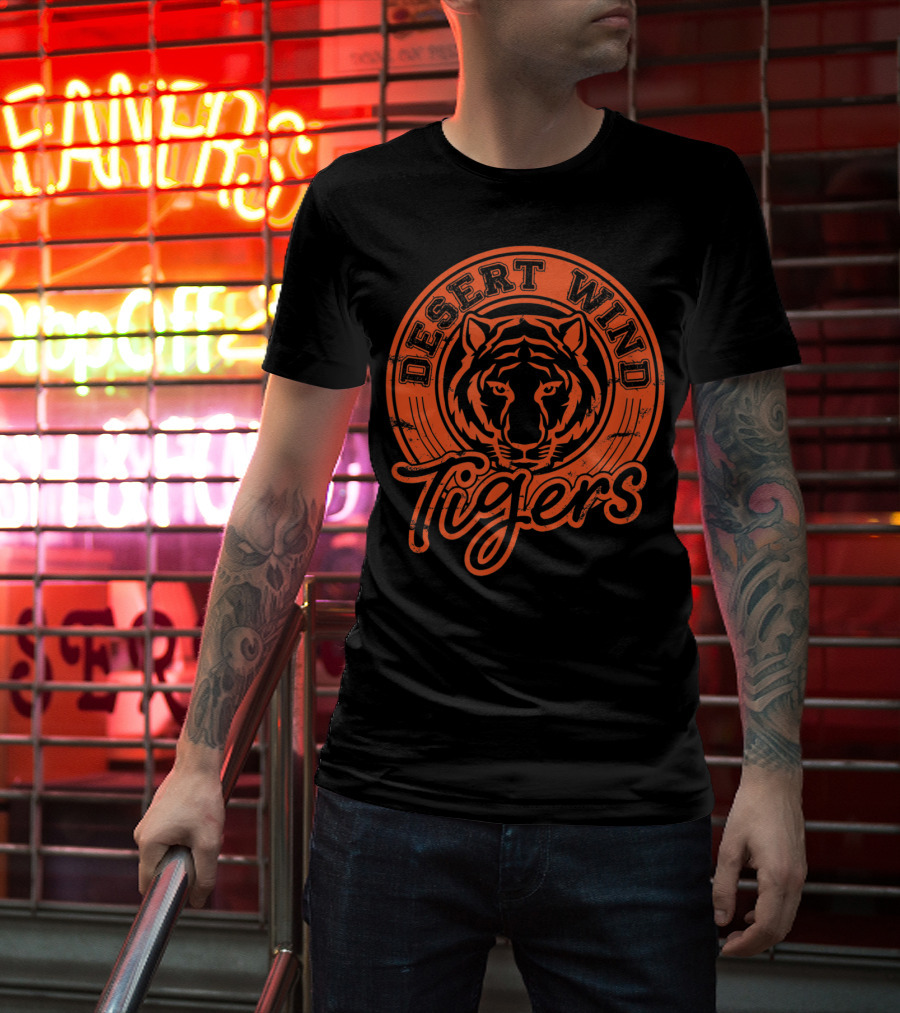 Desert Wind Middle School Tigers Distressed Logo DWMS T-Shirt