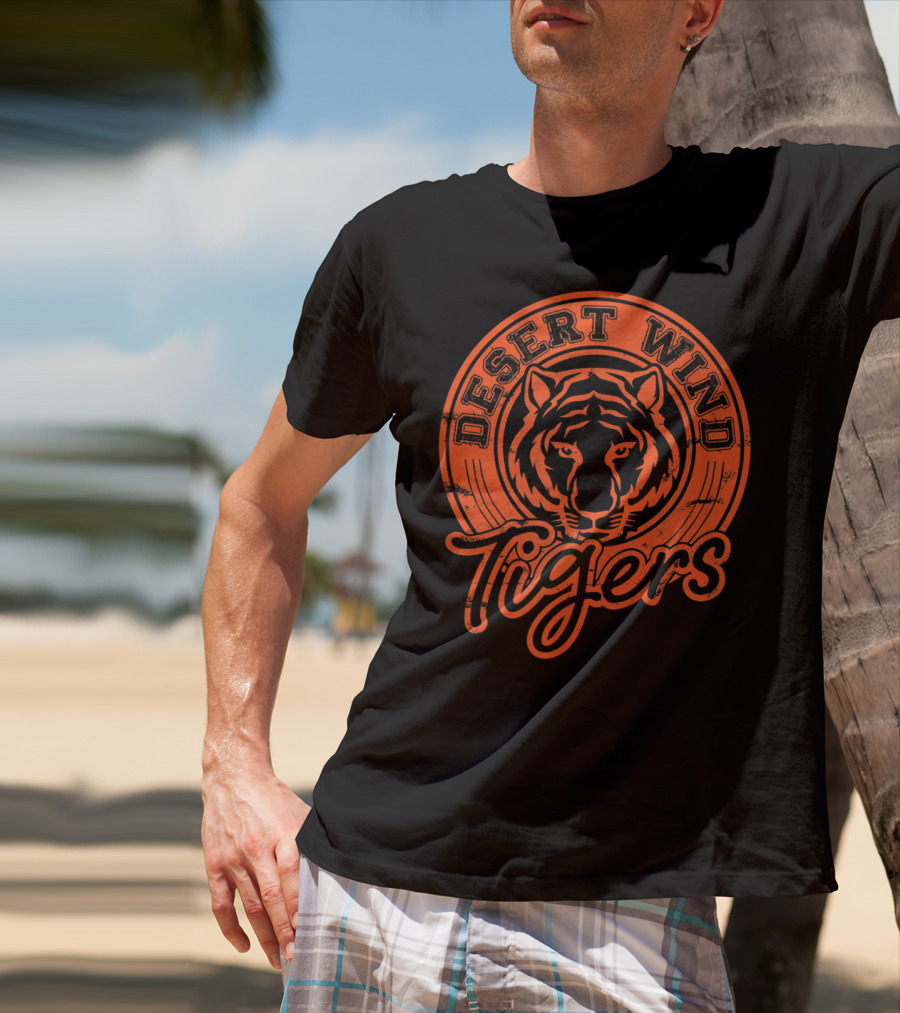 Desert Wind Middle School Tigers Distressed Logo DWMS T-Shirt