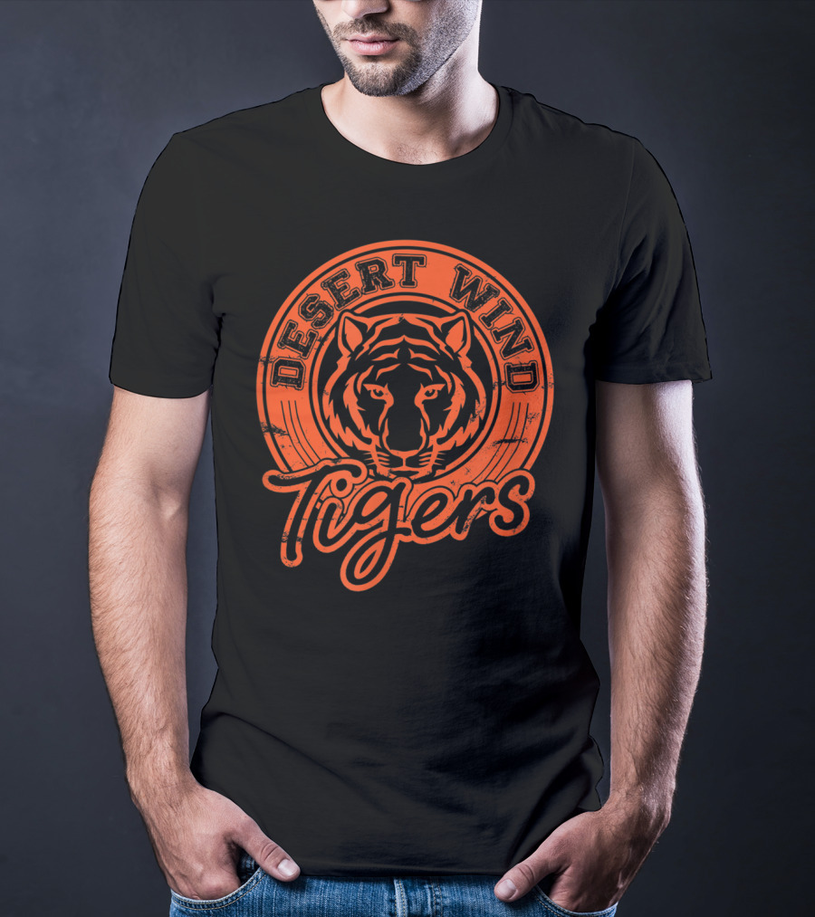 Desert Wind Middle School Tigers Distressed Logo DWMS T-Shirt