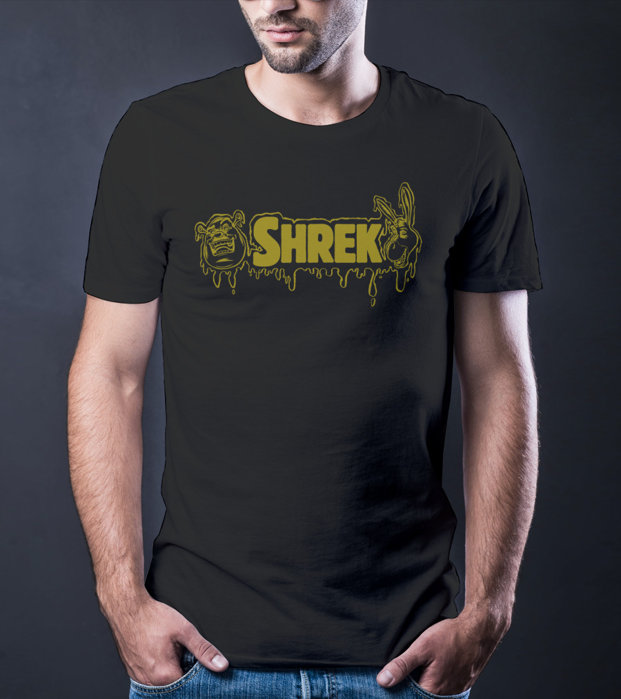 Shrek And Donkey Swapped Faces Dripping Font DreamWorks T-Shirt