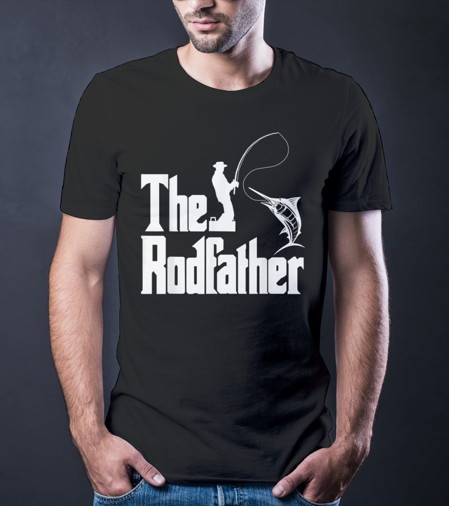 The Rodfather Funny Fishing Fishermen Marlin Iconic Reference T-Shirt