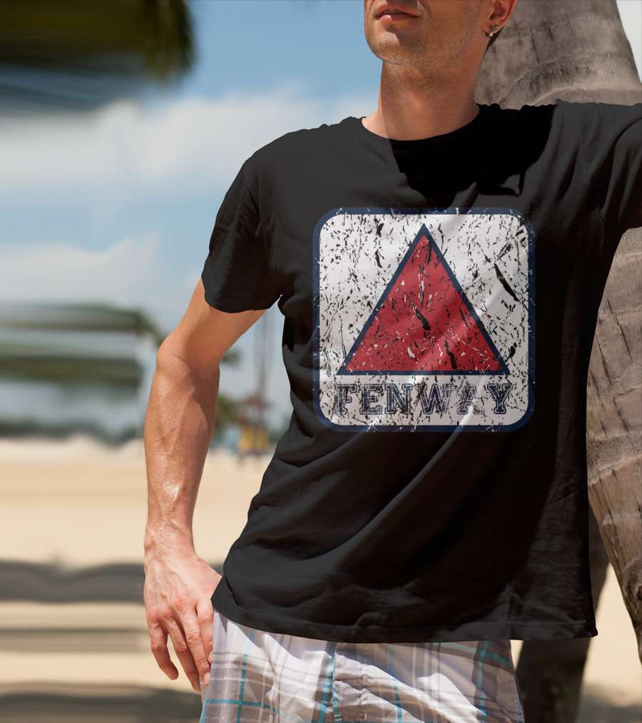 Fan Of Fenway Boston Distressed Baseball Sign Triangle T-Shirt