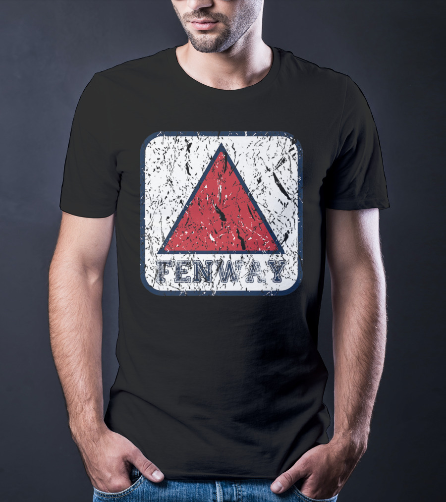 Fan Of Fenway Boston Distressed Baseball Sign Triangle T-Shirt
