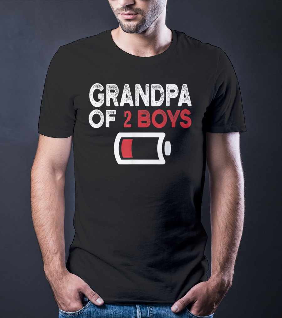 GRANDPA OF 2 BOYS LOW BATTERY T-Shirt