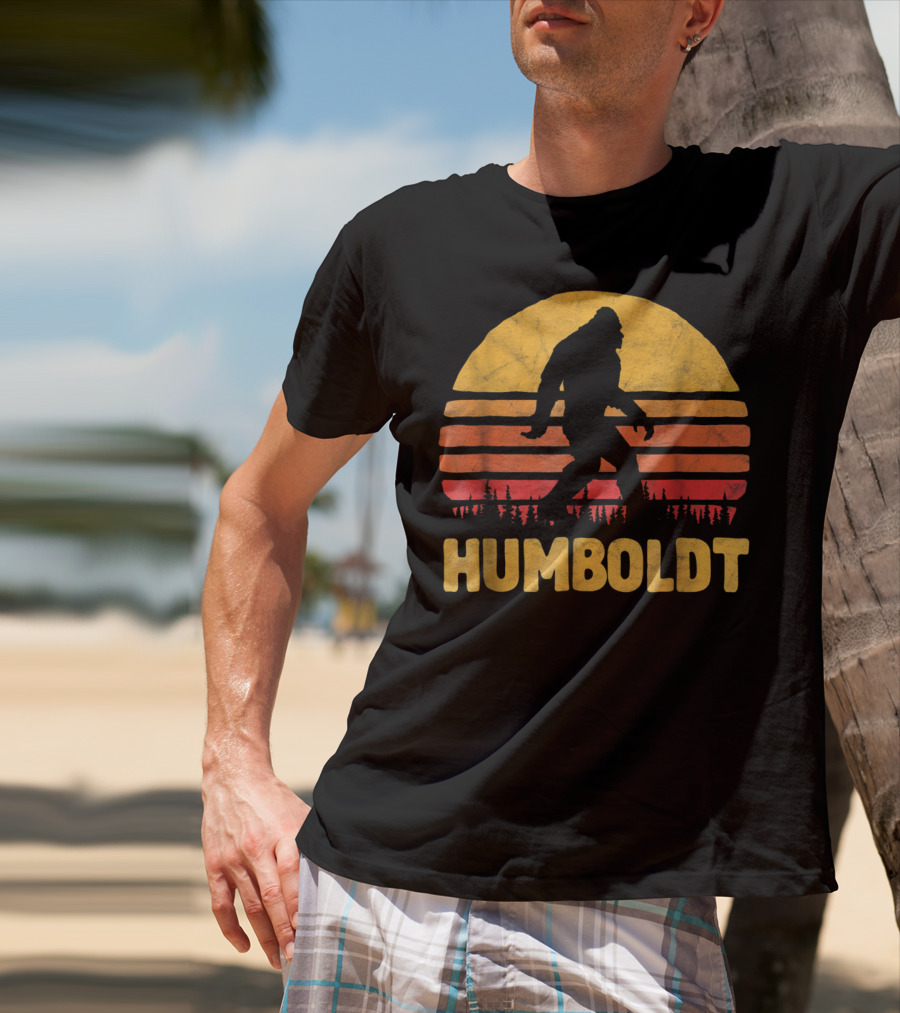 Humboldt Bigfoot Vintage Sasquatch Sunset T-Shirt