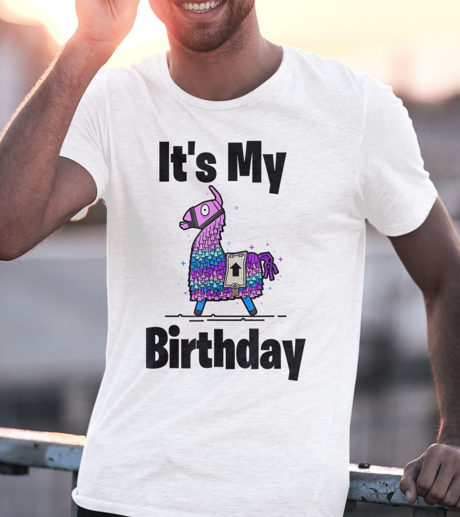 It's My Birthday Llama Purple Gamer Bday Gaming T-Shirt