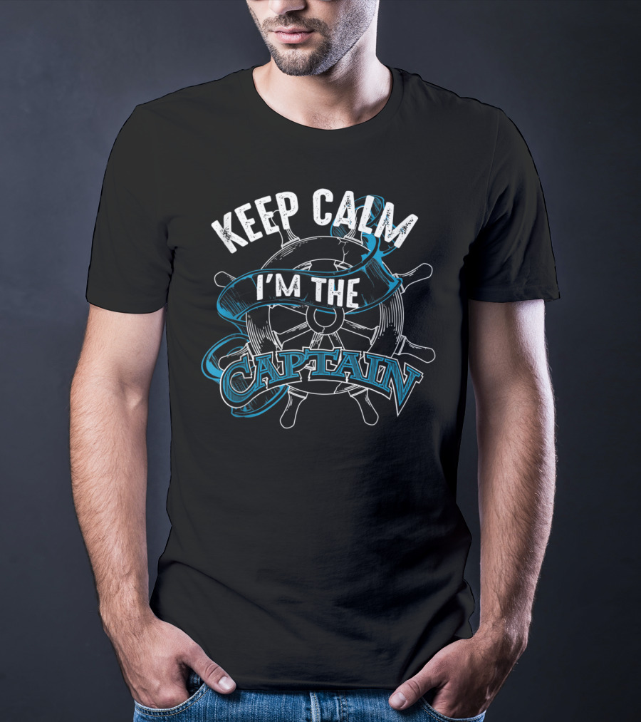 Keep Calm I'm The Captain Nautical Steering Wheel T-Shirt