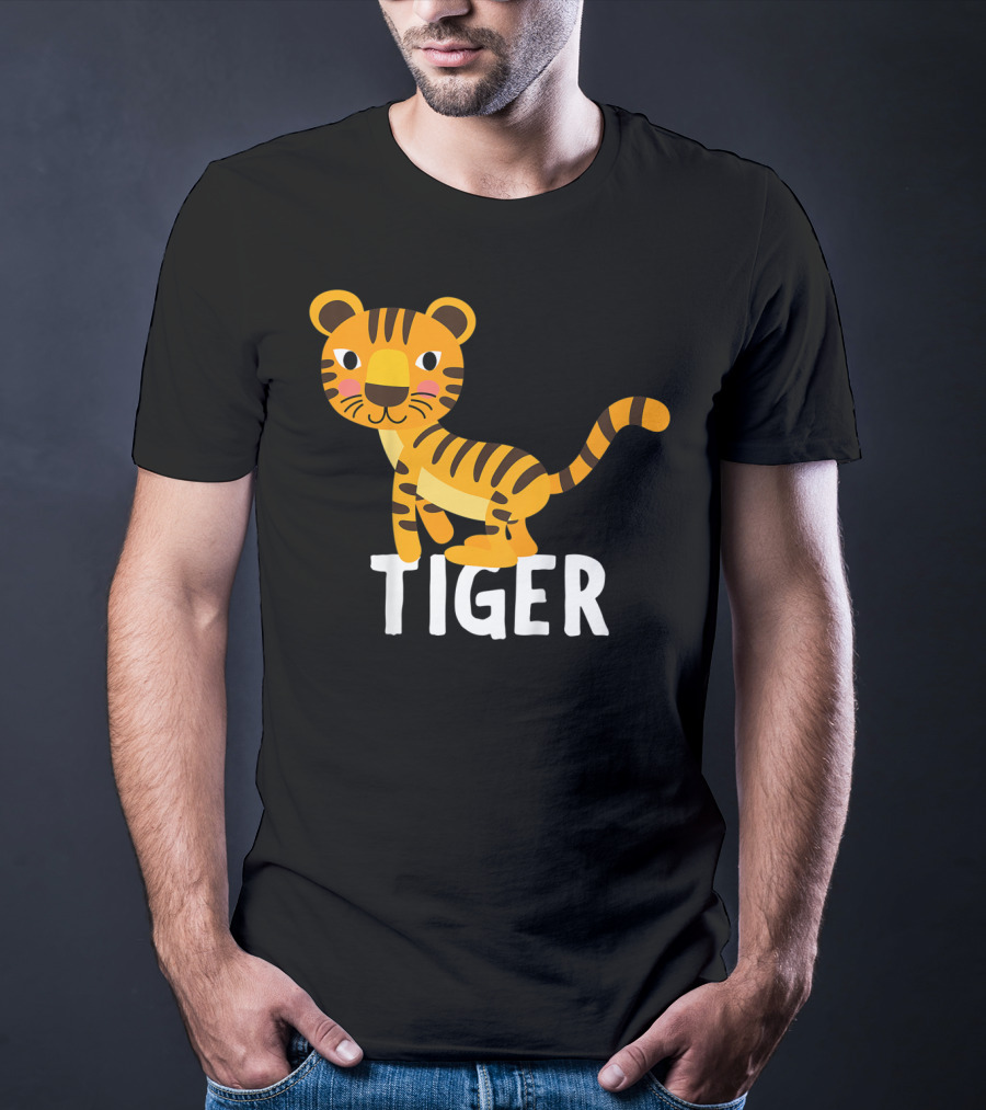Tiger Cartoon Illustration For Kids And Girls T-Shirt