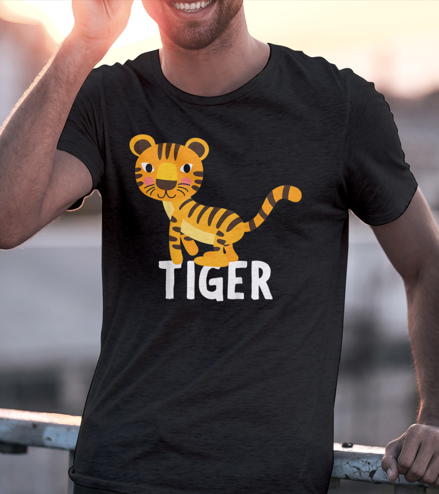 Tiger Cartoon Illustration For Kids And Girls T-Shirt