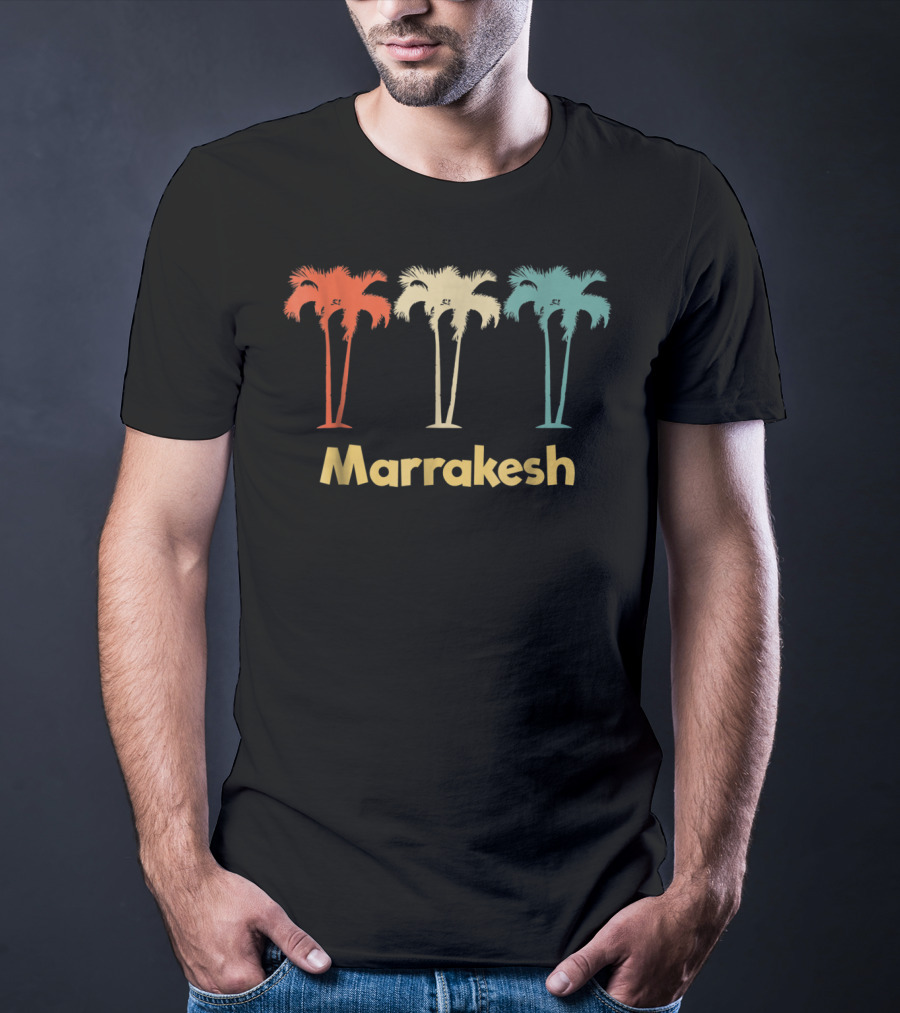 Marrakesh Morocco Vintage Vacation Palm Trees T-Shirt