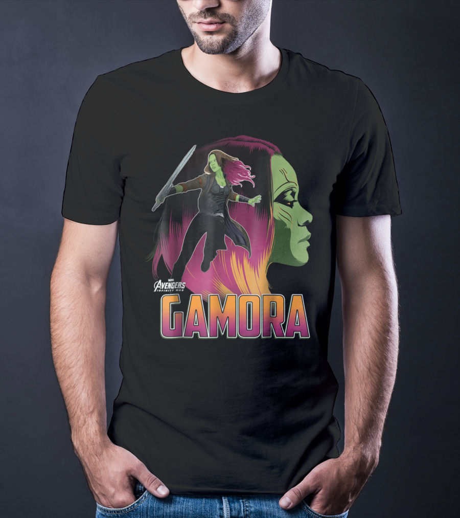 Avengers Infinity War Gamora Profile And Action Pose T-Shirt