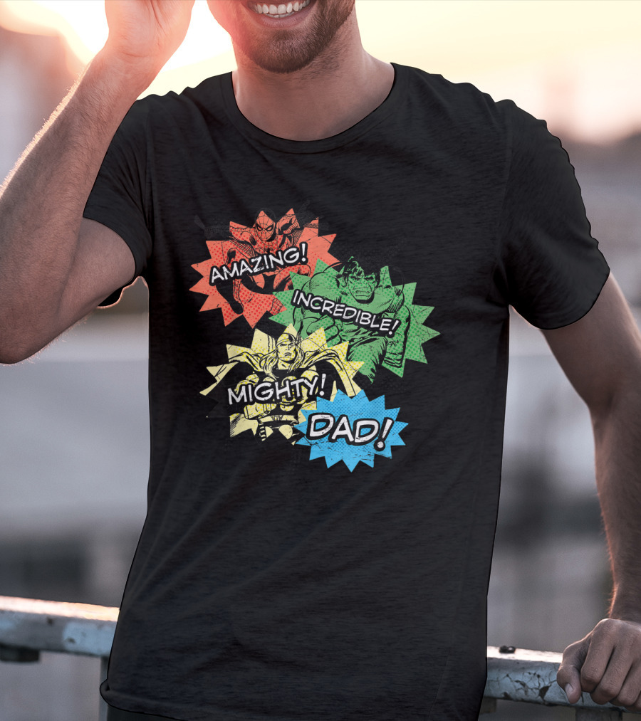 Amazing Incredible Mighty Dad Marvel Super Hero T-Shirt