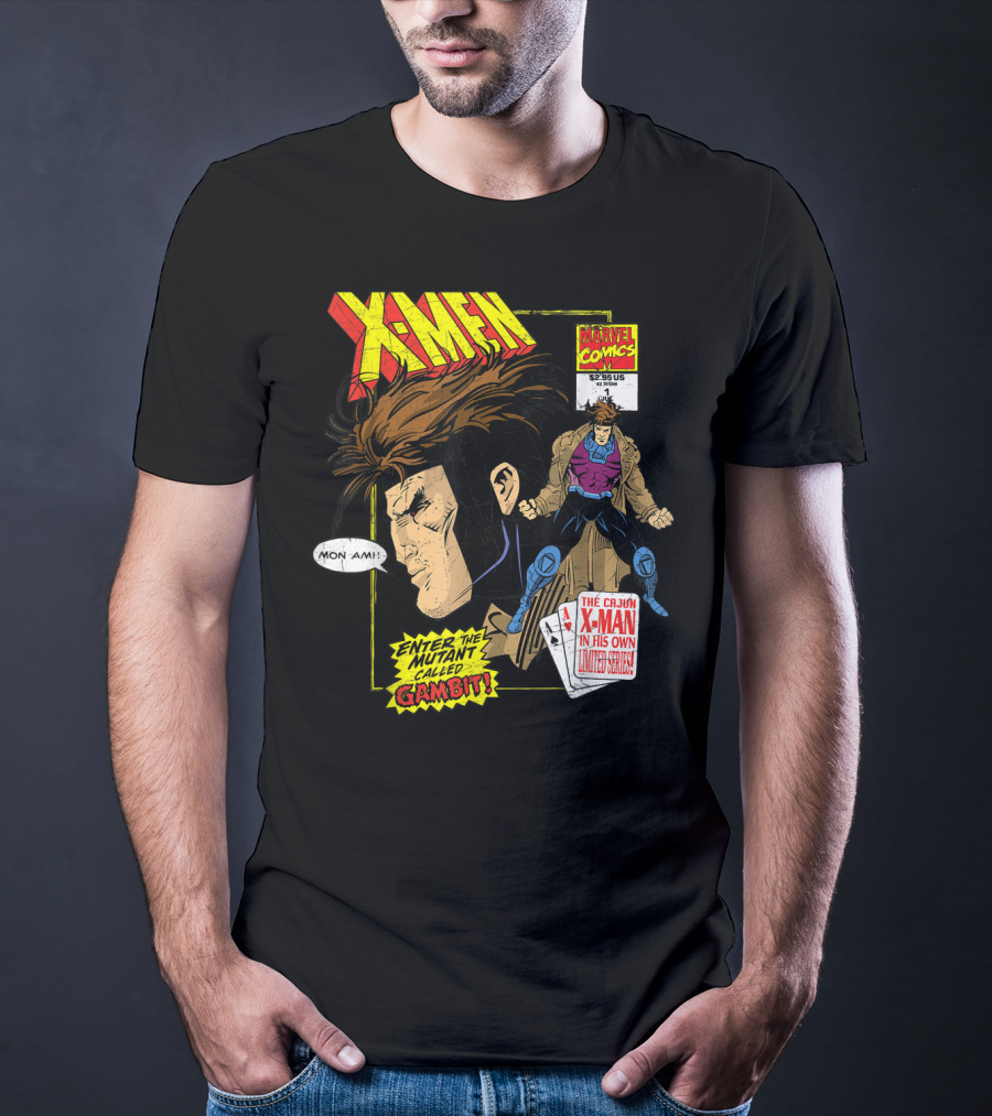 Marvel X-Men Comics Enter The Mutant Gambit Cajun Remy LeBeau Mon Ami T-Shirt
