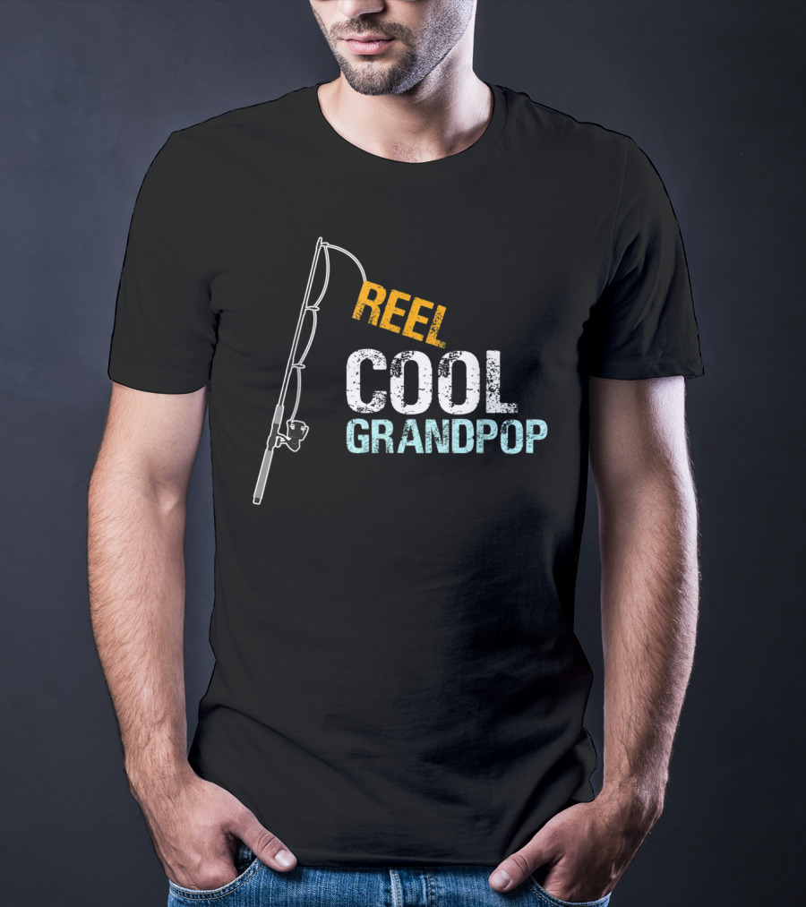 Reel Cool Grandpop Fishing Rod Design From Granddaughter T-Shirt