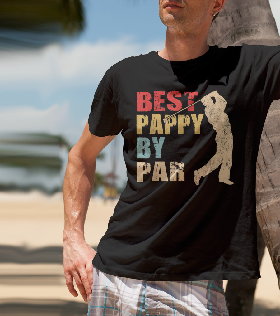 Best Pappy By Par Mens Father's Day Funny Golf Player T-Shirt