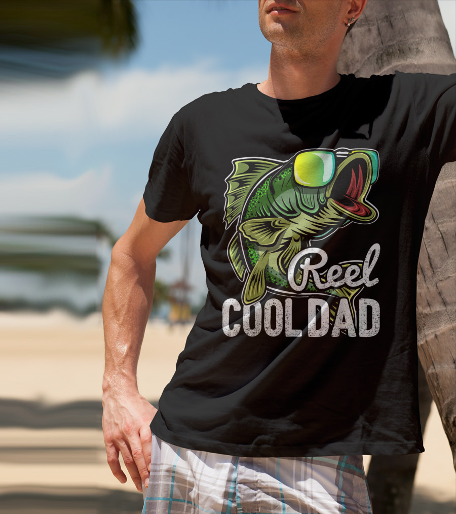 Reel Cool Dad Fishing Sunglasses Bass T-Shirt