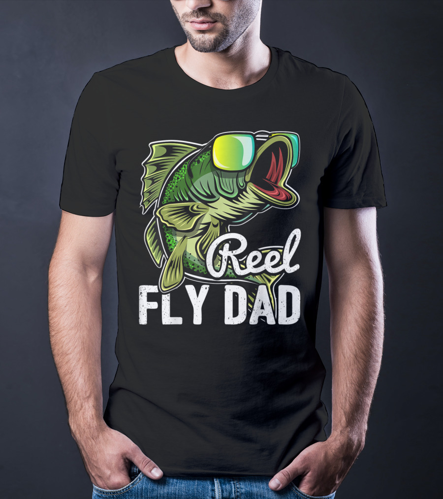 Reel Fly Dad Fishing Sunglasses Bass Fly Fishing T-Shirt