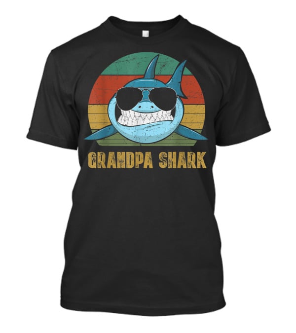 Grandpa Shark Vintage Retro Sunglasses T-Shirt