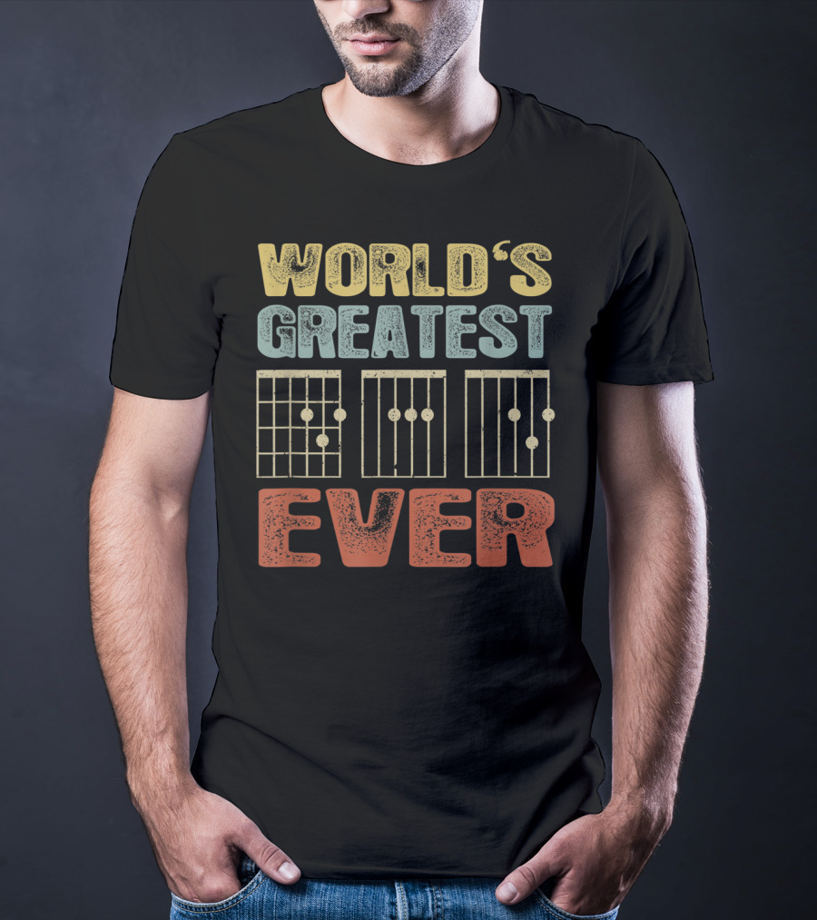 World's Greatest Dad Vintage Guitar Chord Ever T-Shirt